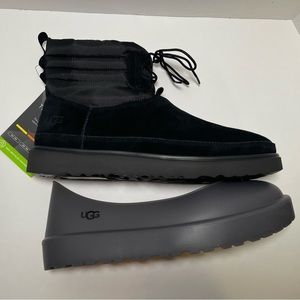 New UGG Men Size 13 Classic Mini Lace-Up Dune Black Suede Weather Boot 1120849